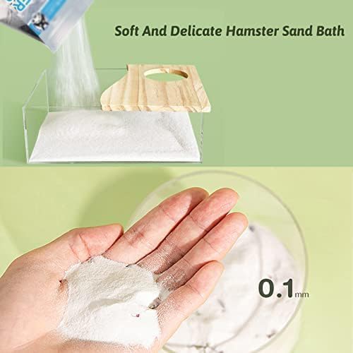 Hamiledyi Hamster Bath Sand 2 LB Dust Free Desert Sand Gerbil Powder Grooming Bath Potty Litter for Chinchillas Gerbil Syrian Mice Degu or Other Small Animals
