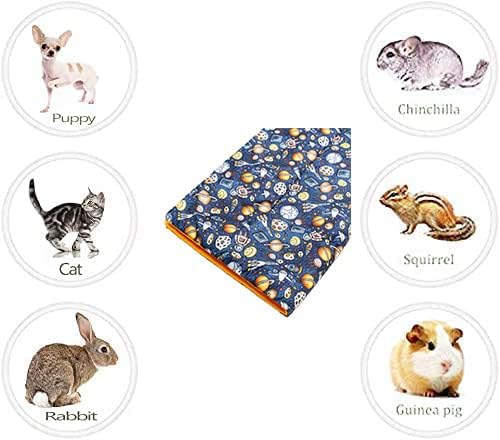 KAMEIOU Space Rocket Polar Fleece Guinea Pig Cage Liner Bedding for Small Animals Bed Chinchilla Rat Hedgehog Polar Fleece Bunny Rabbit Midwest Guinea Pig Liner Cages Beds C&C Small Pet Blanket Mats