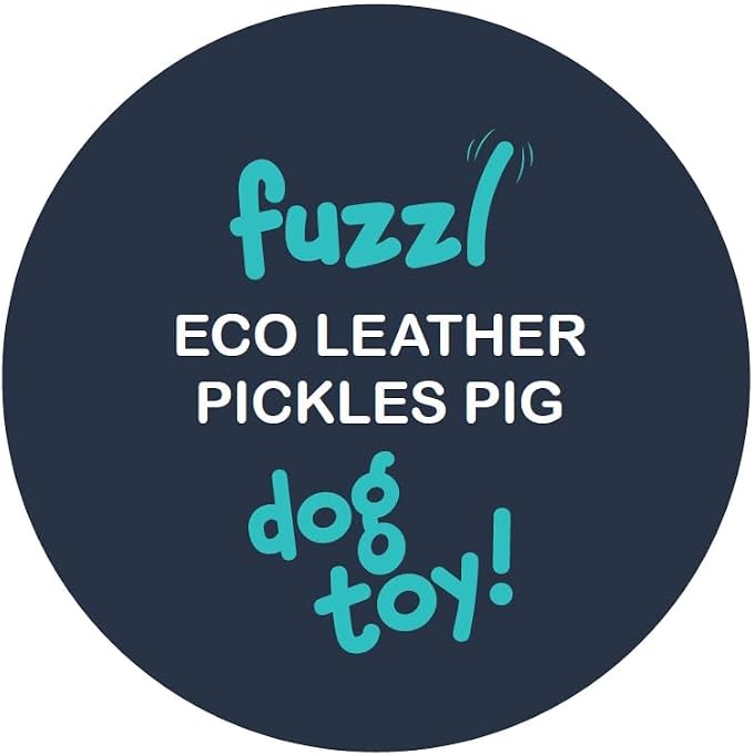 Fuzzl Eco Leather Pickles Pig Natural and Tough Dog Toys - Long Lasting Chew Toys for Aggressive Chewers - Strong Dog Toy for Dogs and Puppy