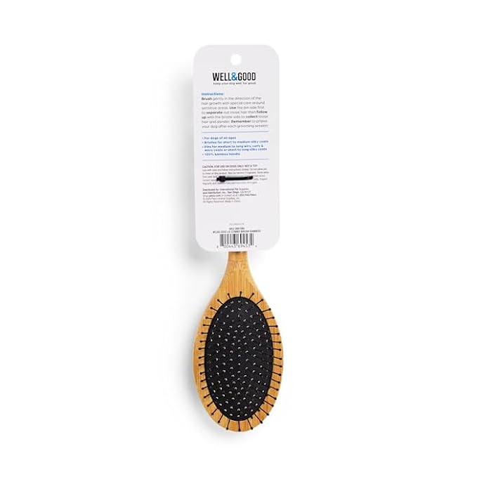Well & Good by Petco Bamboo Pin and Bristle Dog Brush for All Coats, Large