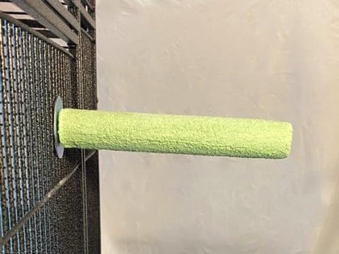 Polly's Pastels Nail Trimming & Beak Conditioning Safety Perch for Cockatiels, Cockatoos, Macaws, Parakeets, Budgies, Parrots and All Other Birds (Green, Medium-1 1/4" Dia. x 8" Long)