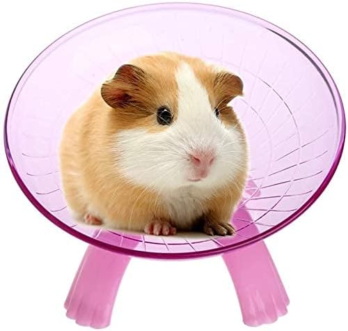Litewood Small Hamster Wheel Hermit Crab Wheel Small Animal Flying Saucer Spinner Silent Running Exercise Toy Cage Tank Accessory for Dwarf Hamster Gerbil Mouse Rat Mice Hermit Crab (Pink)