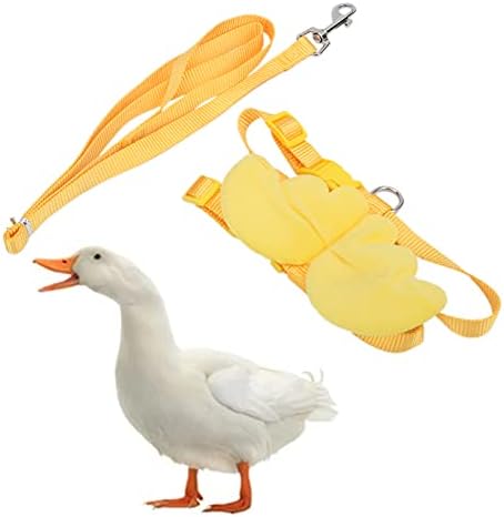 Duck Harness and Adjustable Chicken Walking Harness, Breathable Pet Vest for Duck Chicken Hen Training Walking Basic Leashes[Yellow S]