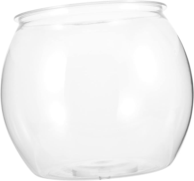 Transparent Fish Tank Clear Plastic Fish Bowl for Goldfish Turtle Desktop Aquarium Tabletop Tank Micro Landscape Container Decorative for Home Office Living Room 7.87 X 7.87 X 6.69 in