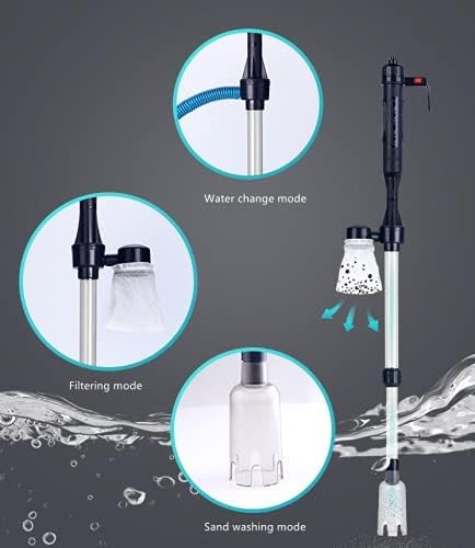 Electric Aquarium Fish Tank Siphon Pump Vacuum Gravel Water Filter Cleaner Pipe for Sand Cleaner, Dirt Removal