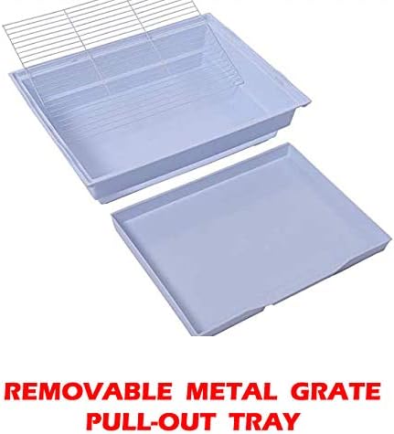 Large Open/Close Top Bird Cage Side Breeding Nest Box Doors Easy Clean Pull Out Tray Clear Feeder Cups for Canary Parakeet Cockatiel Lovebird Finches with Removable Rolling Stand