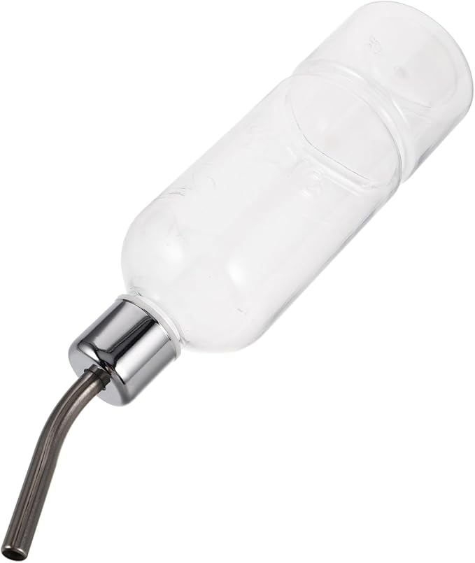 Baluue Small Animal Water Bottle 350ml Stainless Steel – No-Drip Leak-Proof Automatic Dispenser – for Wire Cages for Guinea Pigs Hamsters Rabbits Ferrets