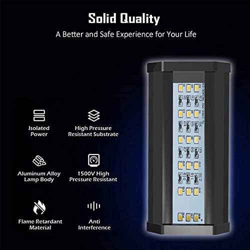 Lominie Aquarium Plant Light, Freshwater Small Fish Tank Light Timer Dimmer 6500K with Gooseneck for Planted Refugium Nano Tank (Freshwater)