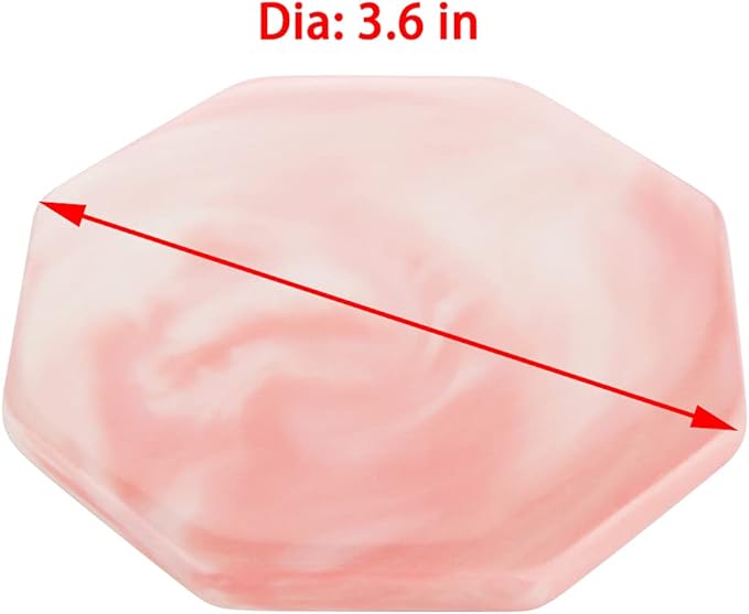 DQITJ Hamster Ceramic Summer Cool Plate Pet Heat Dissipation Plate Octagon Shape Cooling Mat for Hamster and Small Pets (Pink, Diameter 3.6")