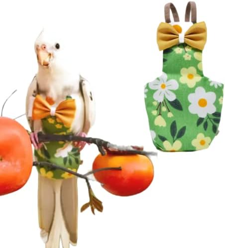Bird Flight Suits Diapers for Monk Parakeets, Conures, Lovebirds, Cockatiels Flight Suits, Parrot Clothes, Bird Training Nappy Suit Liners Clothes (X-Small,Cyan)