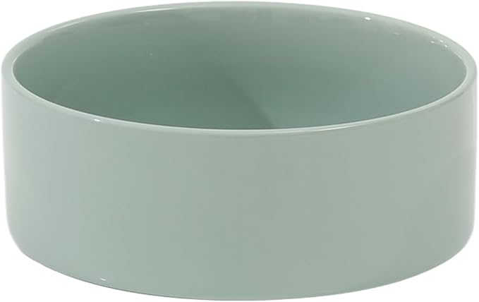 Havniva Ceramic 7.3inch Dog Bowl, Food and Water Bowl for Medium Breed Dog, Pet Feeder for Replacement (Single Bowl, Light Green)