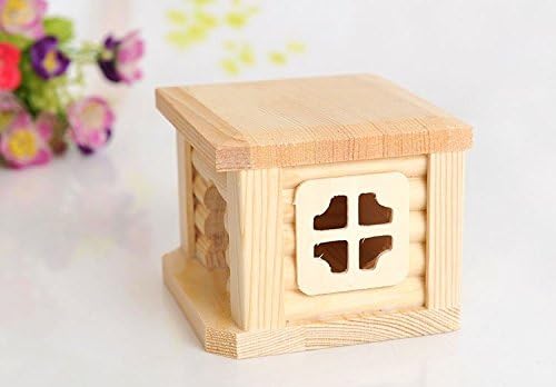 Litewoo Wooden Hamster House Chew Toy Luxury Exquisite House for Mouse Chinchilla Rat Gerbil and Dwarf Hamster
