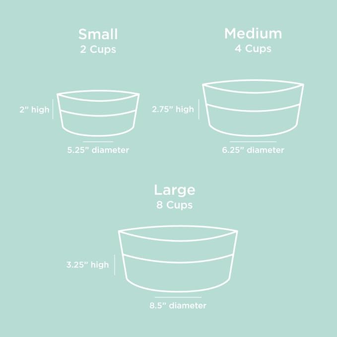 Waggo Dipper Ceramic Dog Bowl for Small and Large Breeds - Heavyweight and Durable Pet Food and Water Dish Crock, Dishwasher Safe, Modern (Rose, Small)