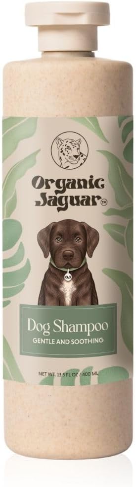 Organic Jaguar Natural Dog Shampoo – Hypoallergenic, Moisturizing, & Soothing for Sensitive Skin – All-Natural, Chemical-Free, Vegan, Cruelty-Free – Safe for Puppies & Dogs of All Breeds