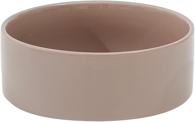 Havniva Ceramic 8.2inch Dog Bowl for Large-Breed Dogs, Anti-Slip and Weighted Pet Food and Water Bowl (Single Bowl - Brown Coffee)