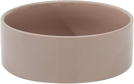Havniva Ceramic 8.2inch Dog Bowl for Large-Breed Dogs, Anti-Slip and Weighted Pet Food and Water Bowl (Single Bowl - Brown Coffee)