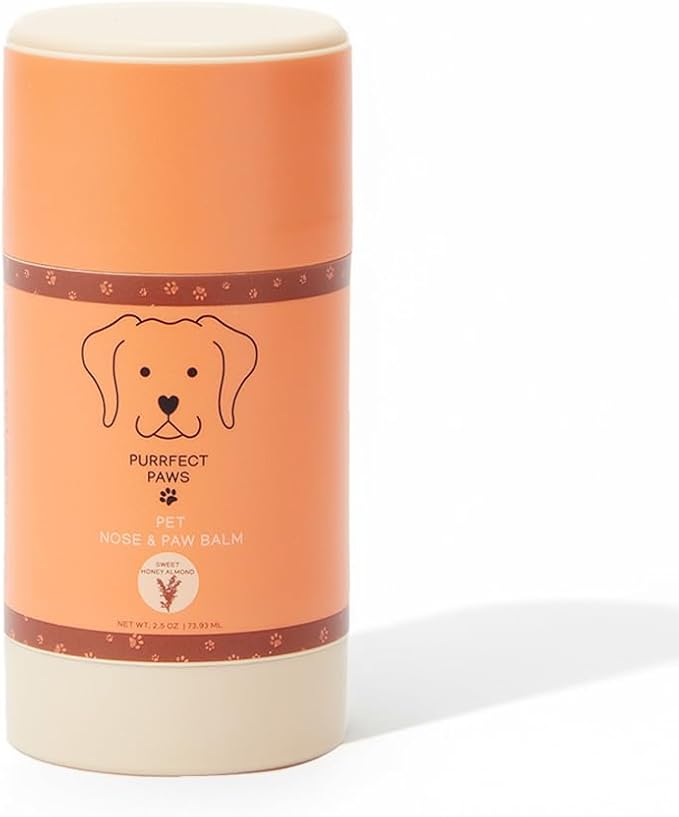 Purrfect Paws Roll-On Pet Paw Balm for Dogs & Cats — Coconut Oil & Shea Butter for Dry, Sensitive Skin — Cruelty-Free Formula — Sweet Honey Almond Scent – Made in USA