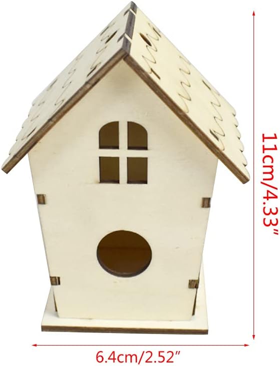 Wooden Bird House Nest Handmade Decorative Simulated Box for