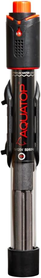 Aquatop 50W GH PRO Submersible Quartz Aquarium Heater – Adjustable Temperature Control, Durable Quartz Glass, Ideal for Freshwater & Marine Fish Tanks Up to 15 Gallons, GHPRO-050W
