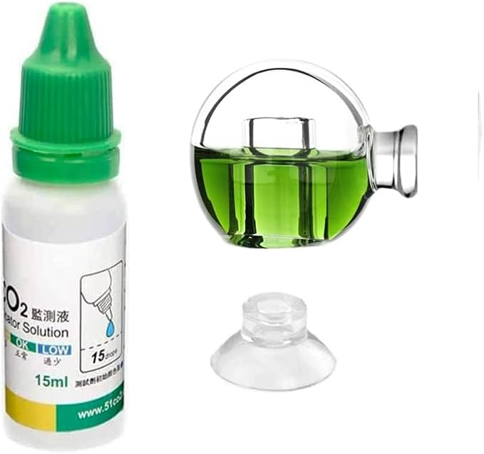 FZONE Aquatic CO2 Glass Drop Checker PH Monitor for Aquarium Plant Fish Tank