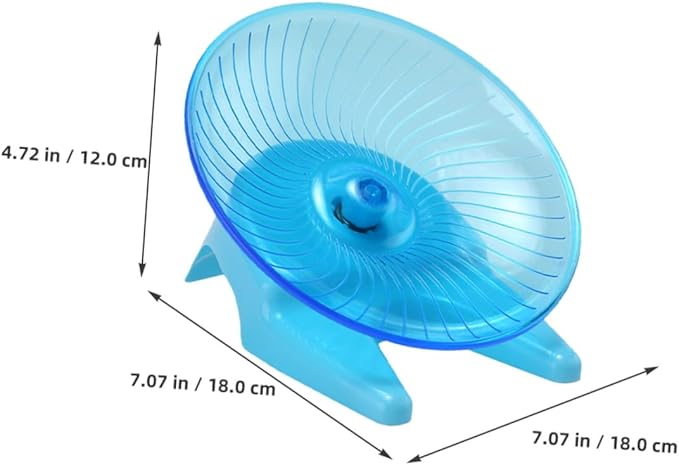 Unomor Silent Hamster Exercise Wheel with Support Stand, Light Blue Plastic Flying Saucer Running Wheel for Gerbils, Dwarf Hamsters, and Small Pets