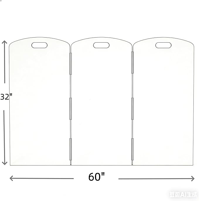 Clear Freestanding Dog Gate - 3 Panel Foldable Pet Gate for Doorways No Drilling Needed, Transparent Puppy Fence with Support Feet, Indoor Dog Barrier for Home Safety (60" W x 32" H)