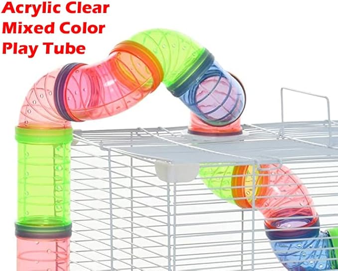 New 2/3/5-Levels Hamster Habitat Rodent Gerbil Mouse Mice Rats Animal Critter Cage (White/Blue)