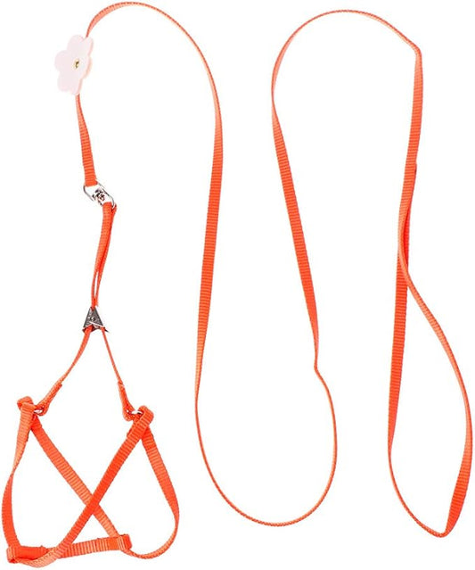 Adjustable with Elastic Leash for Bird Easy Control Harness Leash Vest Flying for Cross Band, Orange