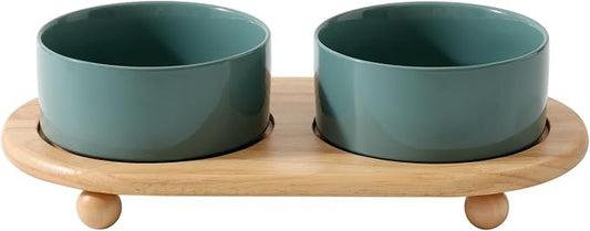Havniva Raised Cat Bowls Water Bowl 6.1” Elevated Ceramic Cat Food and Water Bowl Whisker Friendly Pet Food Bowls for Indoor Cats, Wide Cat Water Dish Prevent Whisker Fatigue Non Slip Cat Feeder