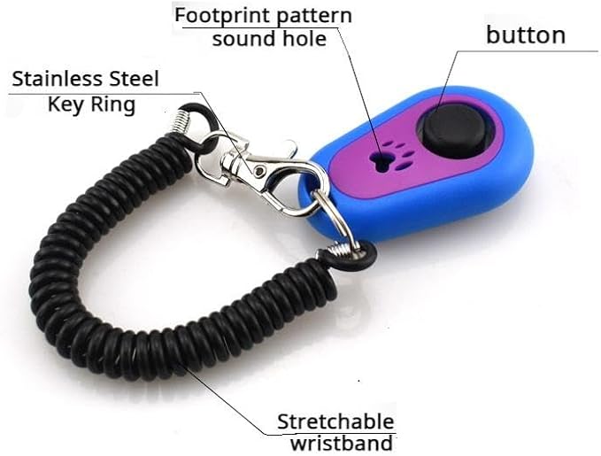 Ruconla Pet Training Clicker with 6 Pack for Dogs/Cats/Horses/Birds or Other Animals - Clickers with Strap for Training