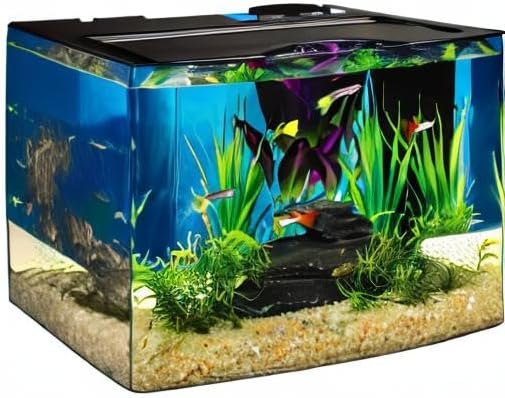 Tetra Crescent STEM 3 Gallon Fish Tank Kit | Aquarium Kit Includes STEM Activity Booklet, White LEDs, 3 Gal Curved Tank, Filter & Cartridge, Test Strips, Thermometer