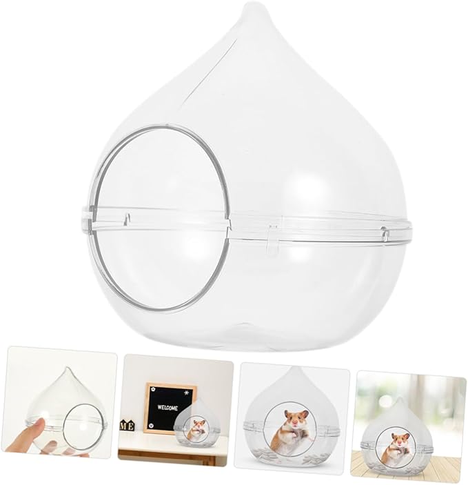 Transparent Hamster Sand Bath Box Small Dust Bath Container for Chinchillas Small Pets Easy to Observe for Bathing Playing Suitable for Hamster Cage Accessories
