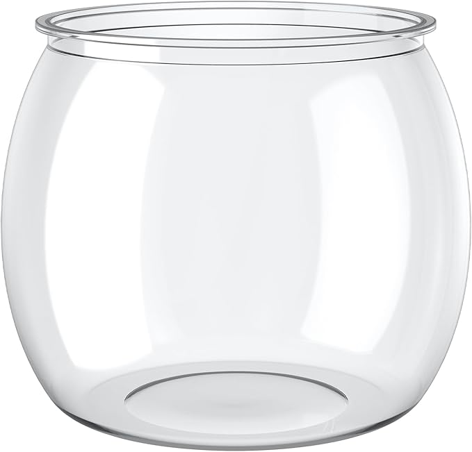 Pawfly 1 Gallon Small Plastic Fish Bowl, Unbreakable Small Fishbowl Desktop Aquarium, Clear Round Plastic Fish Tank for Small Fish, Shatterproof Betta Fish Tank Goldfish Bowl, Decorative Globe Vase