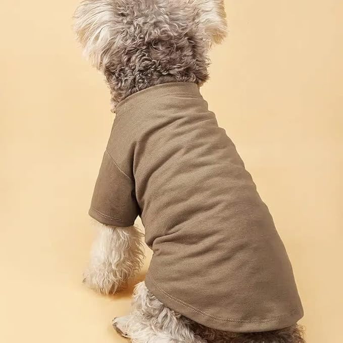 Cute Dog Clothes,Dog T Shirt for Medium and Small Girl Boy Puppy.Breathable Soft Pet Costume for Pet Cats,Pet Pullover Jumper,Cat Clothes (M-(7~11lb), Chest~16", Khaki)