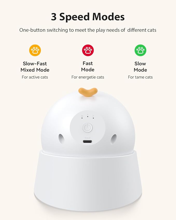 ROJECO Auto Laser Cat Toys for Indoor Cats,Upgraded Interactive Cat Toy with Magnetic Base,3 Speed Modes & Auto Sleep,Rechargeable Interactive Cat Toys for Bored Indoor