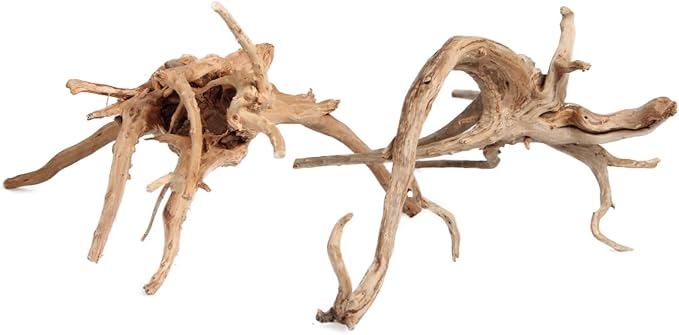 emours Driftwood Branches Reptiles Aquarium Decoration Assorted Size,(5.5-8 inch in Length),4 Pieces (Spider Wood)