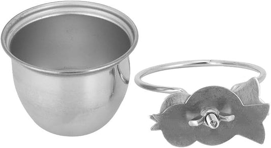 SYH&AQYE Stainless Steel Bird Food Water Coop Cup, Bird Feeding Dish Feeder with Clamp Holder Bird Cage Feeder Set for Macaw African Greys Budgies(7.5cm)