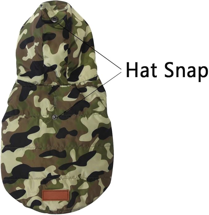vecomfy Fleece Lining Extra Warm Dog Hoodie in Winter for Large Dogs Jacket Pet Coats with Hooded,Green Camo XL