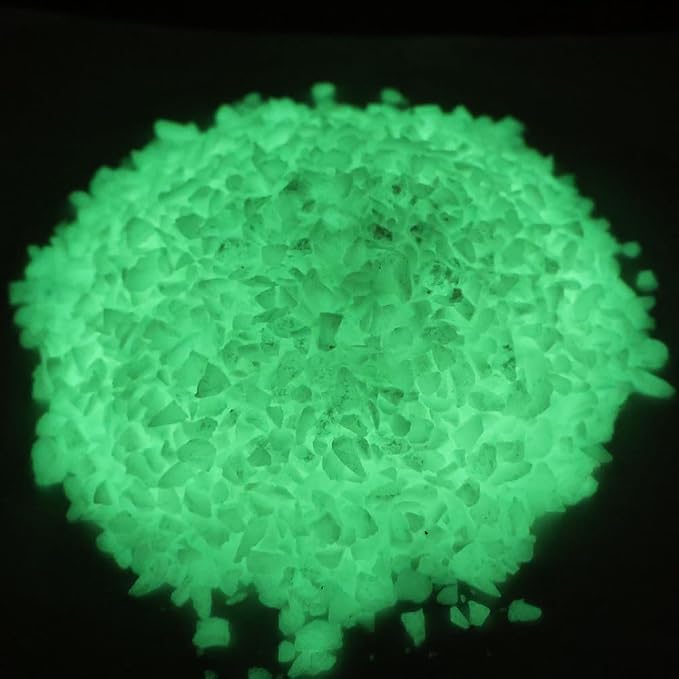 Glow in the Dark Gravel Stones,Aquarium Gravel,Aquarium Sand,Decorative Glow Gravel Rocks for Fairy Garden Fish Tank Succulents Pot Vase Filler Decor, 1 Pound (Yellow Green, 3-5mm)