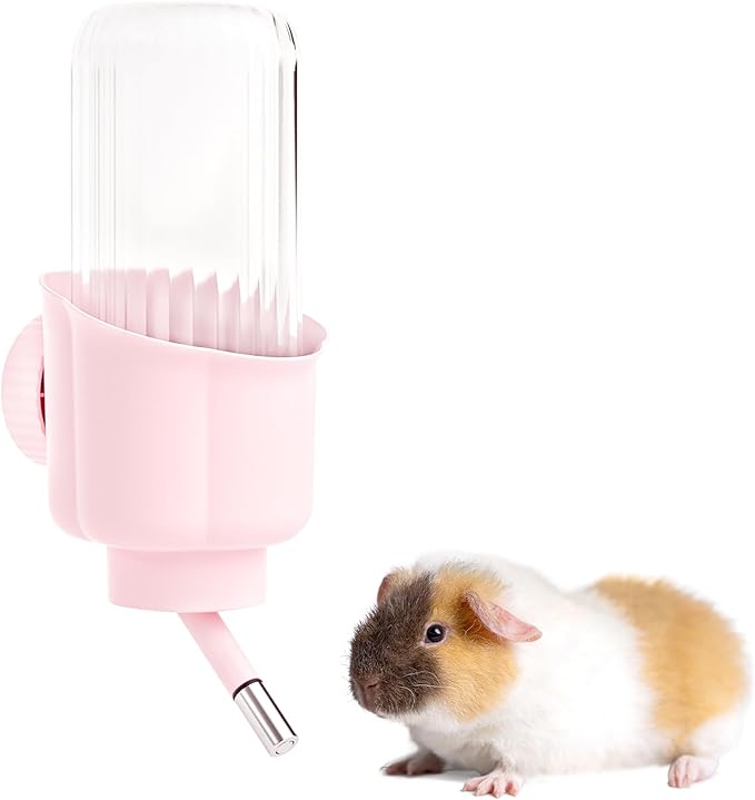 mini&moe Guinea Pig Water Bottle No Drip - 17oz Rabbit Water Dispenser for Cage Crate BPA Free for Syrian Dwarf Hamster Bunny Gerbils Chinchilla Ferret Squirrel Small Animal