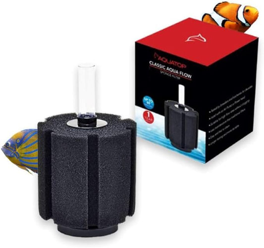 Aquatop Internal Sponge Filter – Mechanical & Biological Filtration – Compatible with Air Pumps or Powerheads – Up to 60 Gallons – CAF-60