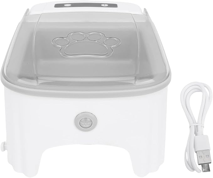 Automatic Cat Feeder with Timing Large Capacity, Automatic Feeder Wet Food with Non Tipping Base, Pet Dispenser Suitable for Cats Dogs Household Daily Feeding (Grey)