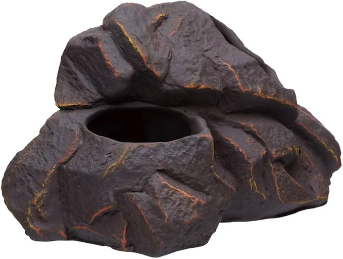 Aquarium Ceramic Decorations Cave Betta Stone Decor - Aquarium Fish Tank Hideway Decor for breeding Cichlids Plecos Betta Toys Hideout (Magma Rock)