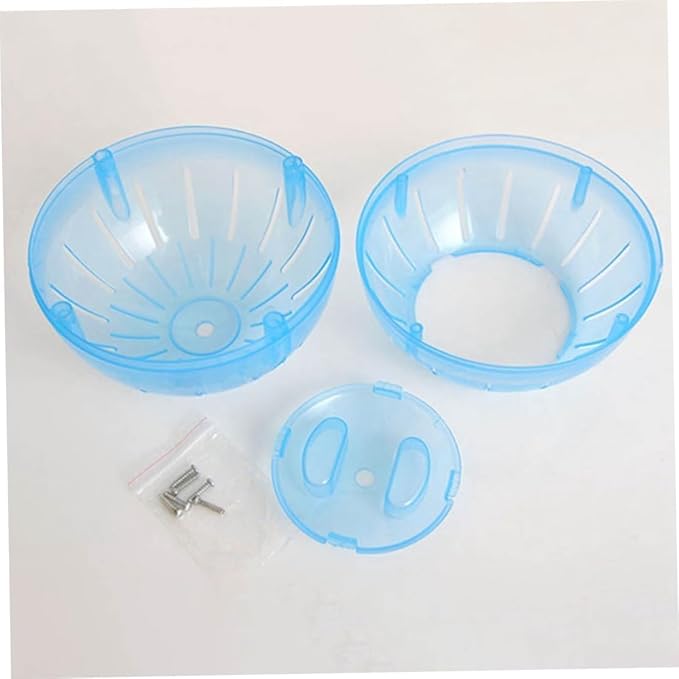 2Pcs 3.94 Inch Rotundity Hamster Balls, Breathable and Sturdy Dwarf Hamster Exercise Balls Running Wheel Gerbil Toys, Small Animals, Portable Small Pet Supplies (Blue and Pink)