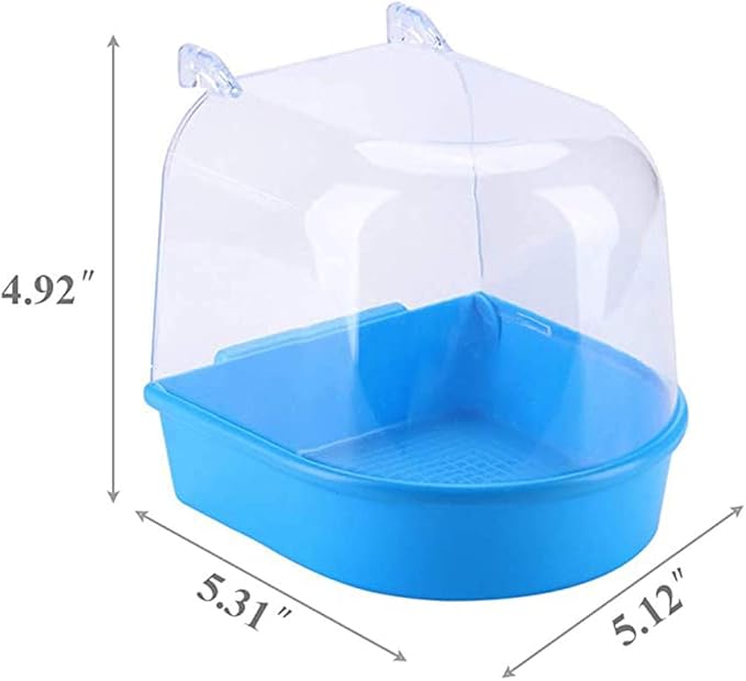 PINVNBY Parrot Bath Box Bird Bathtub Parakeet Bathing Tube with Bird Perches Stand Paw Grinding Cage Accessories Ideal for Small Birds Lovebirds Canary Finches(3 PCS Random Color)