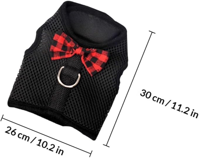 Cabilock Small Animal Mesh Pet Harness Vest with Pulling Rope Breathable Chest Strap for Rabbits Guinea Pigs Squirrels Dark Color M Size 30-34cm Chest Circumference Pet Supplies