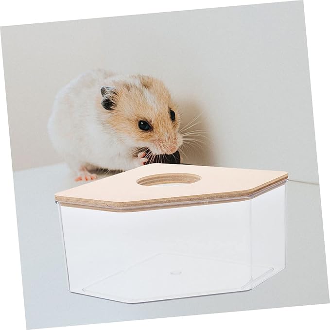 Happyyami Hamster Bath Box for Chinchilla Dust Bath Guinea Pig Accessories Large Small Pet Supplies
