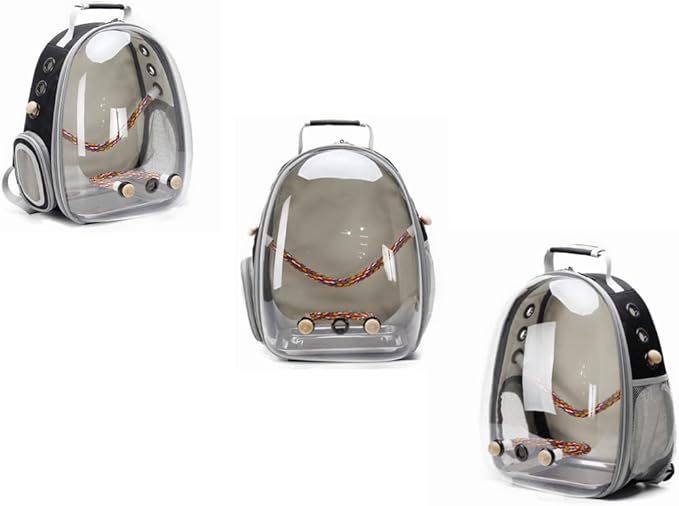 Bird Carrier Cage, Bird Travel Backpack with Stainless Steel Tray and Standing Perch