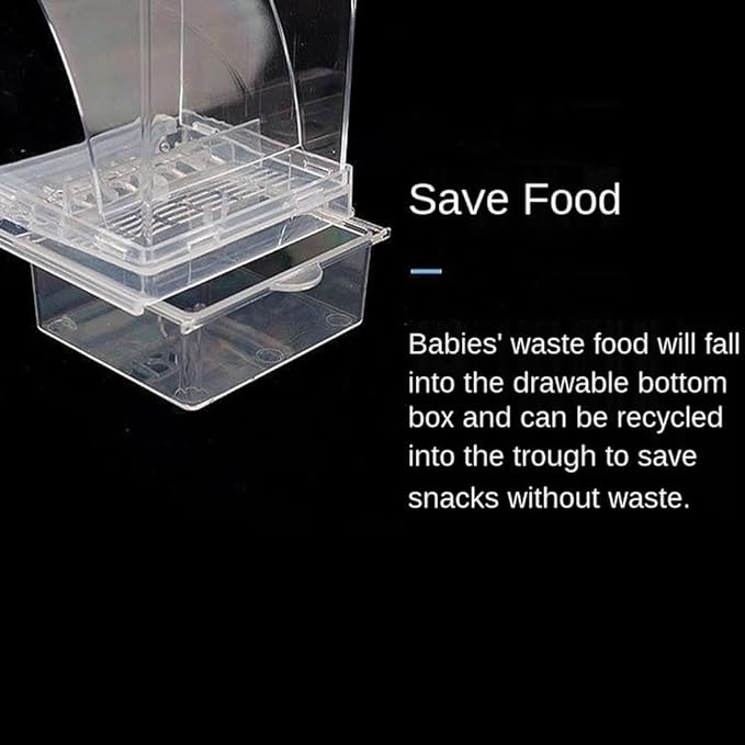 No Mess Bird Feeder for Cage,Automatic Parrot Feeder Cage Accessories,Transparent Parakeet Seed Container Food Feeder Drinker for Cage,No-Spill Transparent Bird Feeder (White)