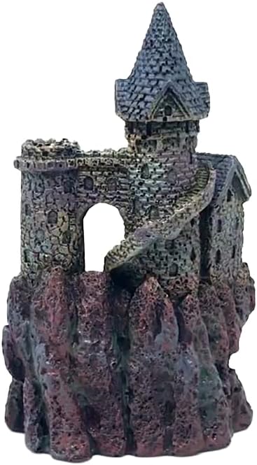 Penn-Plax Age-of-Magic Wizard’s Castle Aquarium Decoration – Safe for Freshwater and Saltwater Fish Tanks – Small